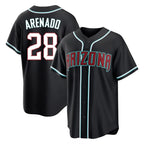 Arizona Diamondbacks #28 Nolan Arenado Player Black Jereymy Home Game Stitched Jerseys