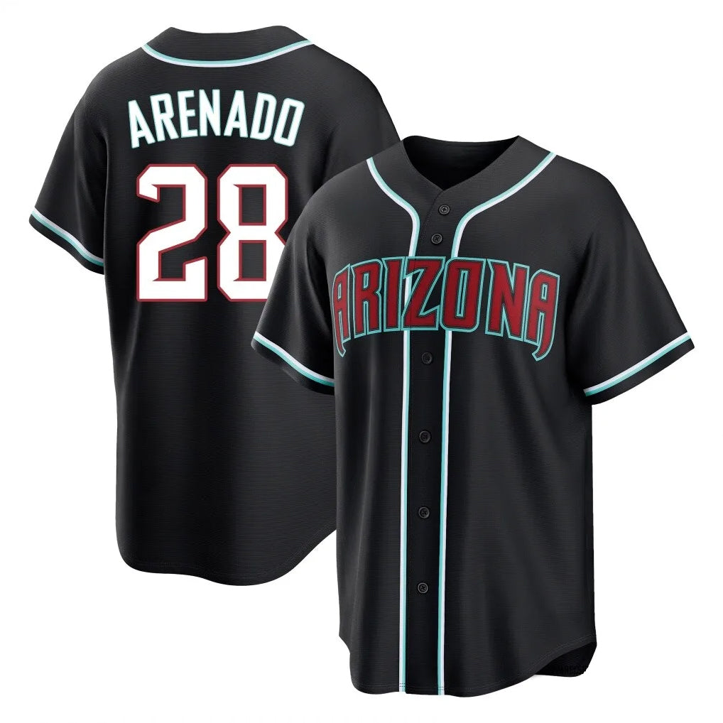 Arizona Diamondbacks #28 Nolan Arenado Player Black Jereymy Home Game Stitched Jerseys