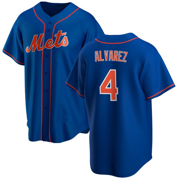 New York Mets #4 Francisco ¨¢lvarez Royal Jereymy Cool Base Stitched Jersey