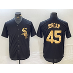 Chicago White Sox #45 Michael Jordan Black Gold Jereymy Cool Base Stitched Jersey