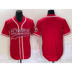 Philadelphia Phillies Blank Red Jereymy Cool Base Stitched Jersey