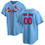 Custom St. Louis Cardinals Light Blue Jereymy Alternate Replica Jersey