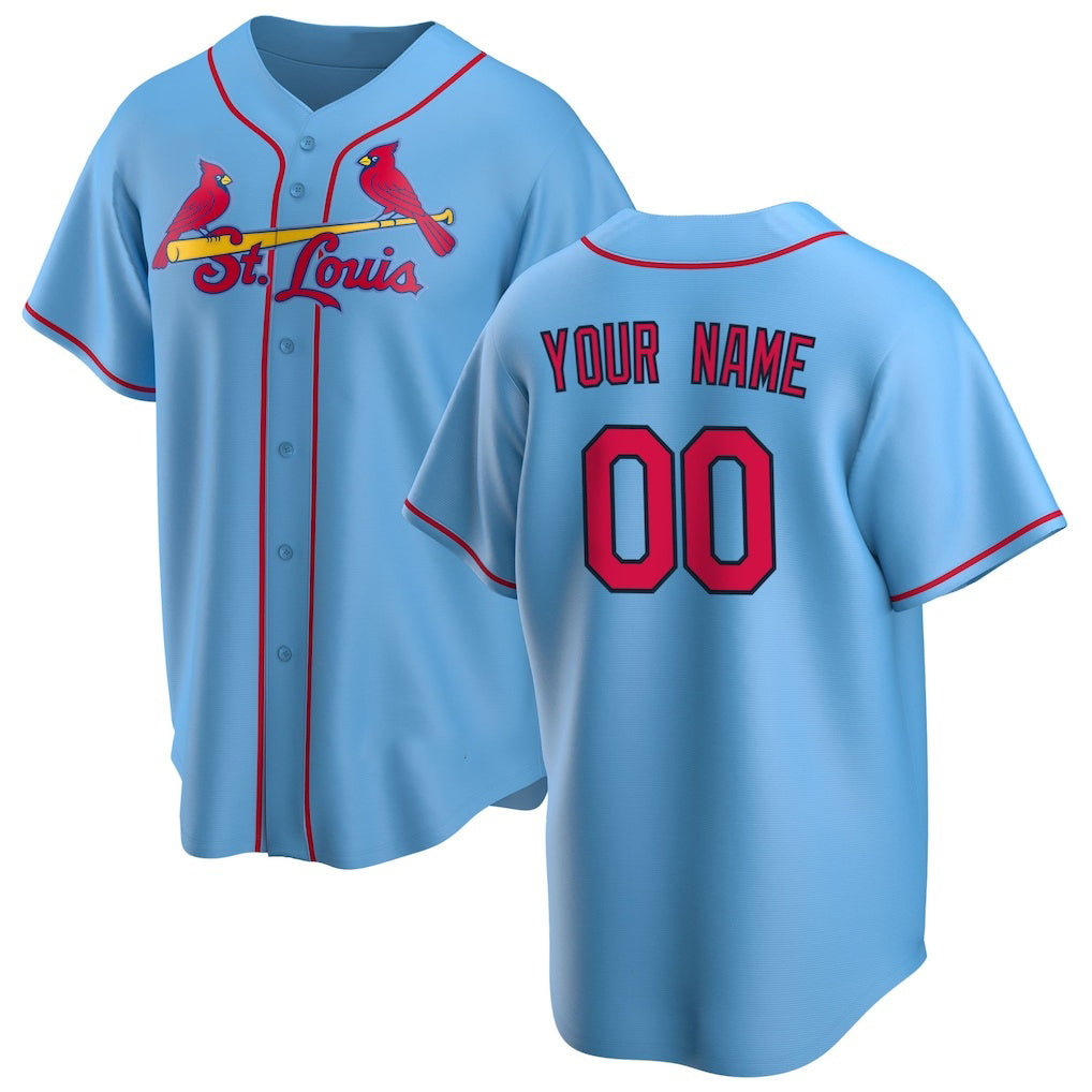 Custom St. Louis Cardinals Light Blue Jereymy Alternate Replica Jersey