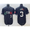 Houston Astros #3 Jeremy Pena Number Mexico Black Jereymy Cool Base Stitched Jersey