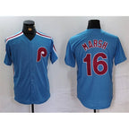 Philadelphia Phillies #16 Brandon Marsh Blue Jereymy Cool Base Stitched Jersey