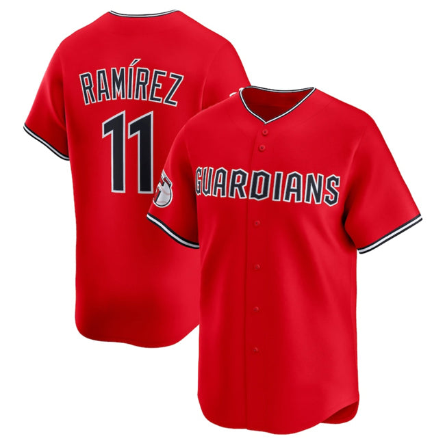 Cleveland Guardians #11 Jose Ramirez Red Jereymy Alternate Limited Stitched Jersey