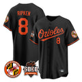 Baltimore Orioles #8 Cal Ripken Player Black Jereymy 30th Anniversary of 2131 Home Game Stitched Jerseys