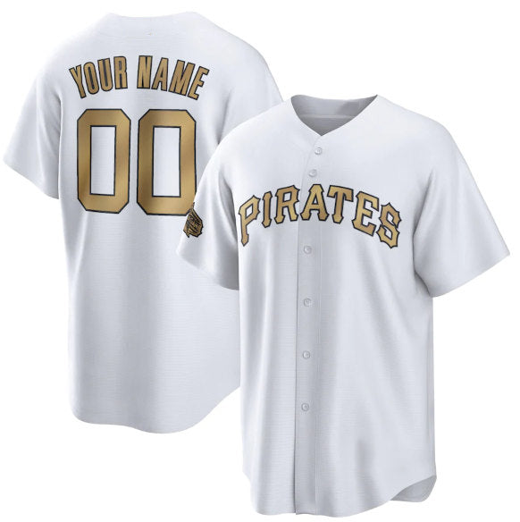 Custom Pittsburgh Pirates Active Player White Jereymy 2022 All-Star Cool Base Stitched Jersey