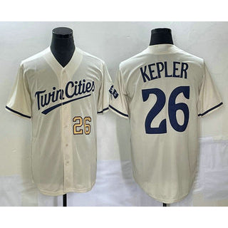 Minnesota Twins #26 Max Kepler Number Cream Jereymy 2022 City Connect Cool Base Stitched Jersey