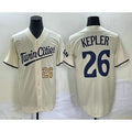 Minnesota Twins #26 Max Kepler Number Cream Jereymy 2022 City Connect Cool Base Stitched Jersey