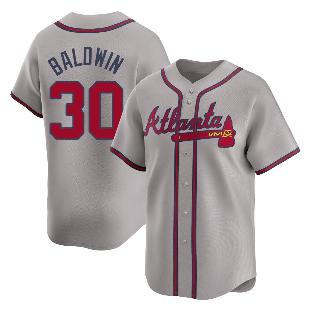 Atlanta Braves #30 Drake Baldwin Player Gray Jereymy Limited Home Game Stitched Jerseys