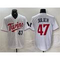 Minnesota Twins #47 Edouard Julien White Jereymy Cool Base Stitched Jersey 1