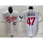 Minnesota Twins #47 Edouard Julien White Jereymy Cool Base Stitched Jersey 1