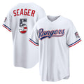 Texas Rangers #5 Corey Seager USA 250 Fourth of July Home Stadium Jersey - White Jereymy