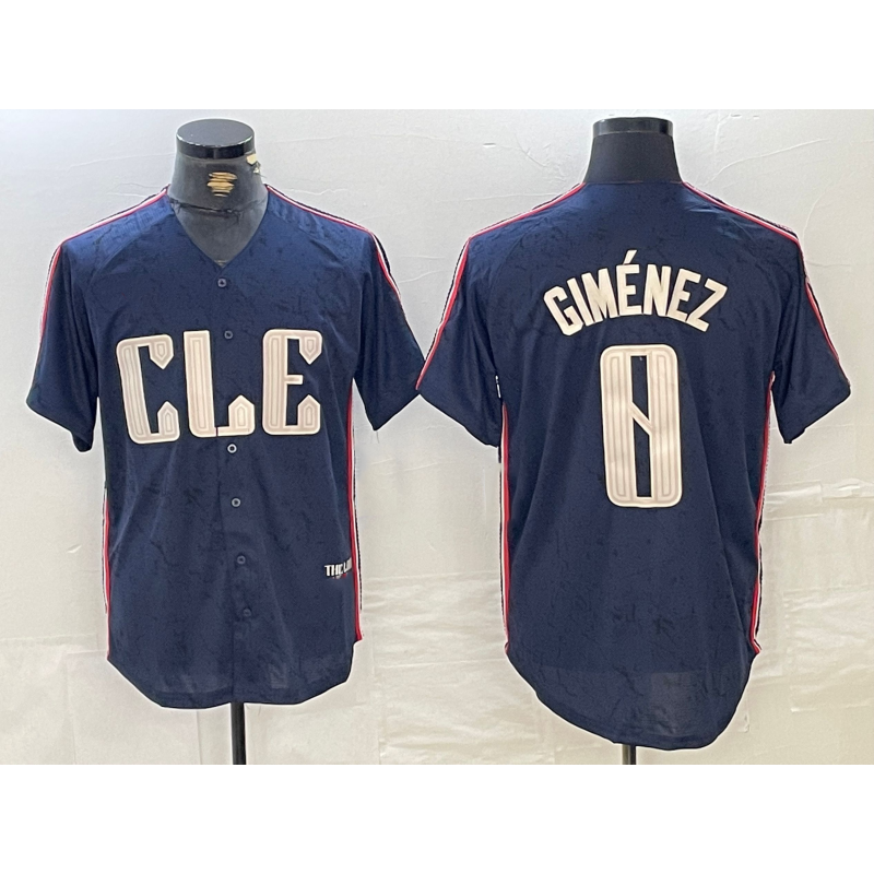 Cleveland Guardians #0 Andres Gimenez Navy Jereymy 2024 City Connect Limited Stitched Jersey 2