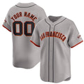 Custom San Francisco Giants Active Player Gray Jereymy Away Limited Stitched Jersey