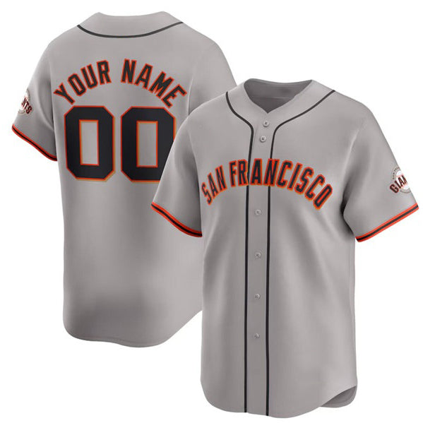 Custom San Francisco Giants Active Player Gray Jereymy Away Limited Stitched Jersey
