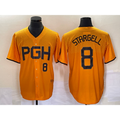 Pittsburgh Pirates #8 Willie Stargell Number Gold Jereymy 2023 City Connect Stitched Jersey 2