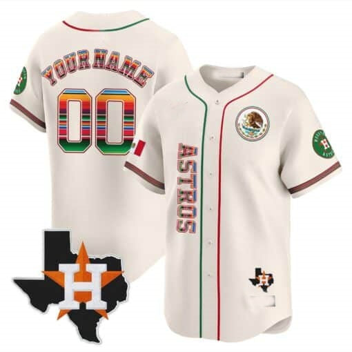 Custom Houston Astros Mexico Vapor Premier Limited Jersey V4 ¨C Cream Jereymy