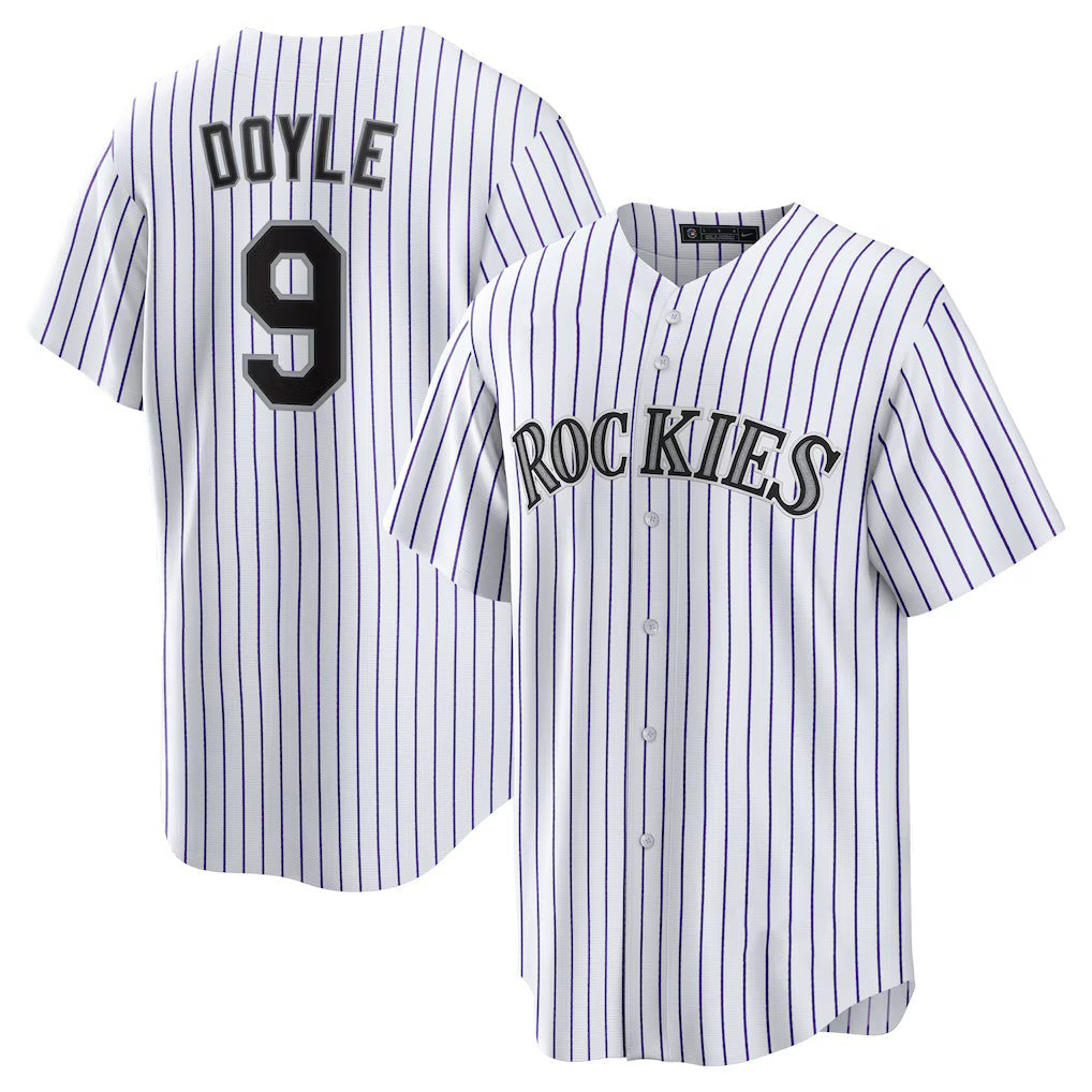 Colorado Rockies #9 Brenton Doyle White Jereymy Home Replica Jersey