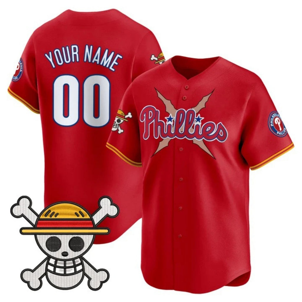 Custom Philadelphia Phillies x One Piece Red Jereymy Vapor Premier Limited Jersey - Stitched