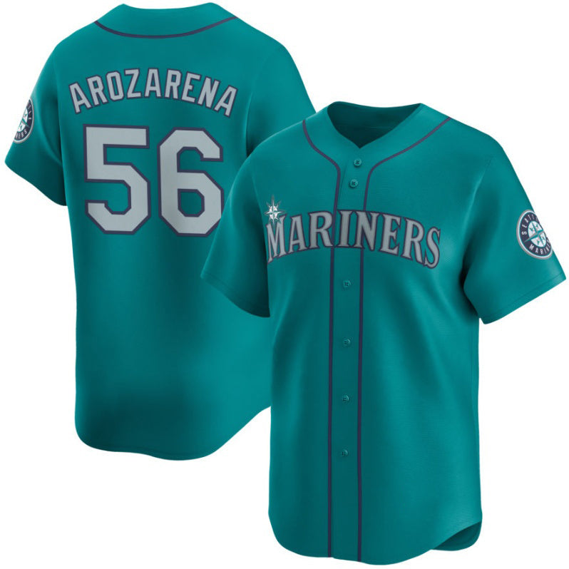 Seattle Mariners #56 Randy Arozarena Aqua Jereymy Alternate Limited Stitched jersey