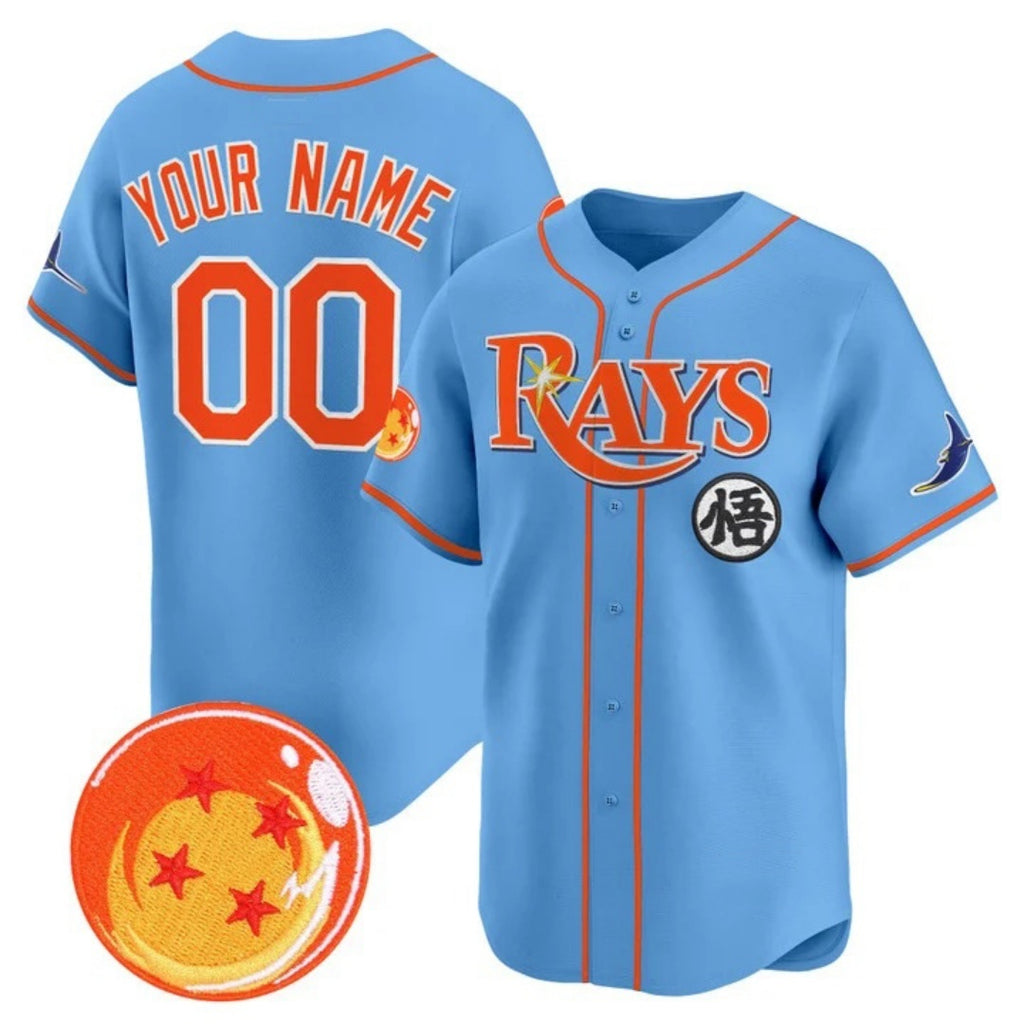 Custom Tampa Bay Rays x Dragon Ball Blue Jereymy Vapor Premier Limited Jersey - All Stitched