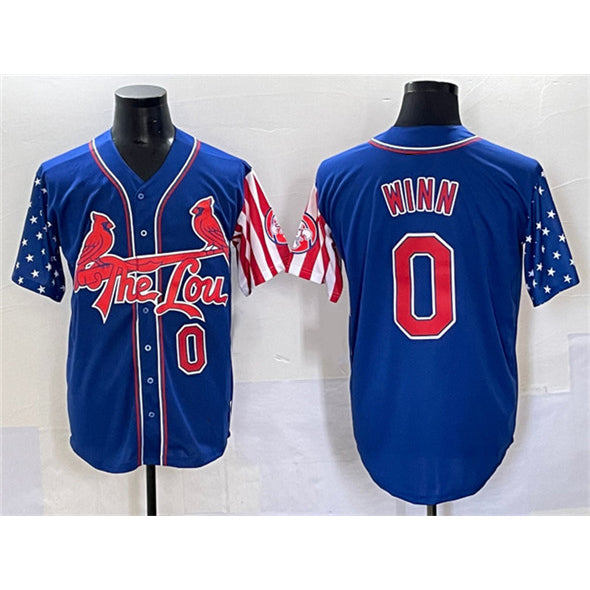 St. Louis Cardinals #0 Masyn Winn Royal Jereymy Independence Day Vapor Premier Limited Stitched Jersey
