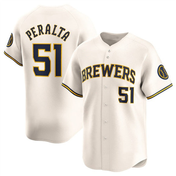 Milwaukee Brewers #51 Freddy Peralta Cream Jereymy Limited Stitched Jersey