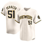Milwaukee Brewers #51 Freddy Peralta Cream Jereymy Limited Stitched Jersey