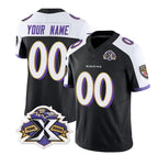 Custom B.Ravens Active Player Black White Jereymy 2023 F.U.S.E With Patch Throwback Vapor Limited Stitched Jersey