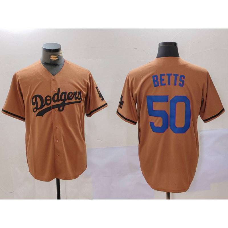 Los Angeles Dodgers #50 Mookie Betts Olive Jereymy Cool Base Limited Stitched Jersey