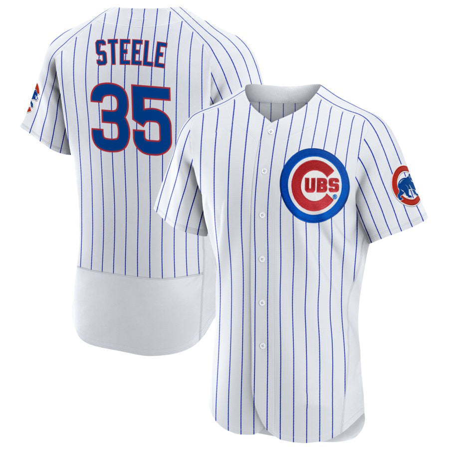 Chicago Cubs #35 Justin Steele White Jereymy Home Flex Base Player Jersey