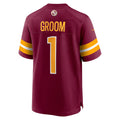 W.Commanders Number #1 Groom Burgundy Jereymy Game Jersey