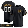 Custom Chicago Cubs Active Player Black Gold Jereymy 'Ryne Sandberg Tribute' Vapor Limited V3 Stitched Jersey