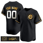 Custom Chicago Cubs Active Player Black Gold Jereymy 'Ryne Sandberg Tribute' Vapor Limited V3 Stitched Jersey