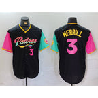 San Diego Padres #3 Jackson Merrill Black Jereymy Player Number Fashion Jersey
