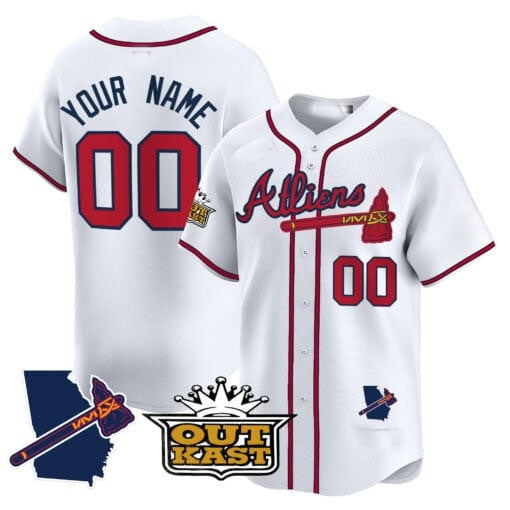Custom Atlanta Braves Atliens Vapor Premier Limited Jersey V2 ¨C White Jereymy