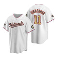 Washington Nationals #11 Ryan Zimmerman White Gold Jereymy 2019 World Series Champions Stitched Cool Base Jersey