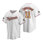 Washington Nationals #11 Ryan Zimmerman White Gold Jereymy 2019 World Series Champions Stitched Cool Base Jersey