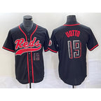 Cincinnati Reds #19 Joey Votto Number Black Jereymy 2023 City Connect Cool Base Stitched Jersey 2