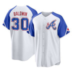 Atlanta Braves #30 Drake Baldwin Player White Jereymy City Connect Home Game Stitched Jerseys
