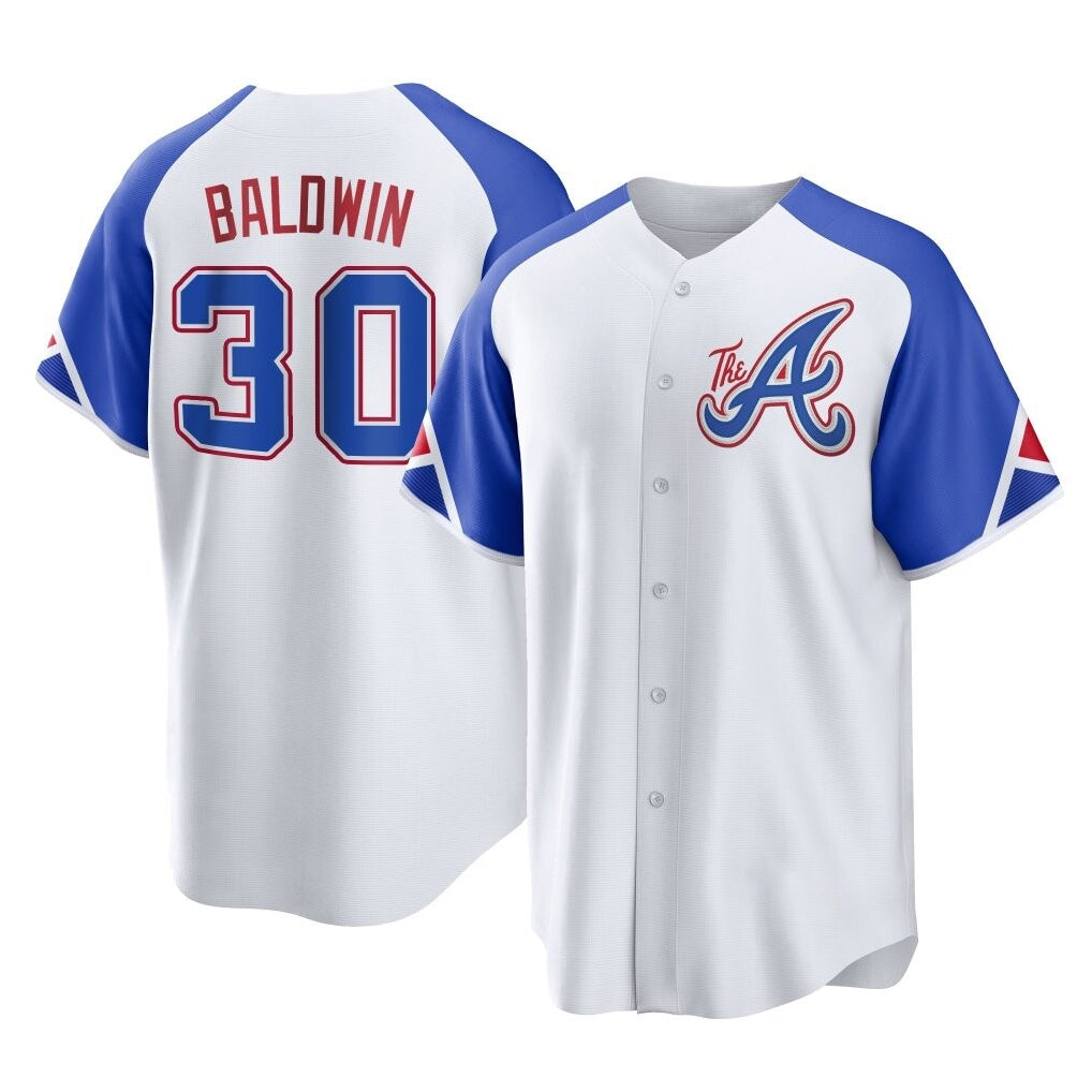 Atlanta Braves #30 Drake Baldwin Player White Jereymy City Connect Home Game Stitched Jerseys
