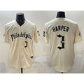 Philadelphia Phillies #3 Bryce Harper Cream Jereymy Gothic Vapor Limited Stitched Jersey