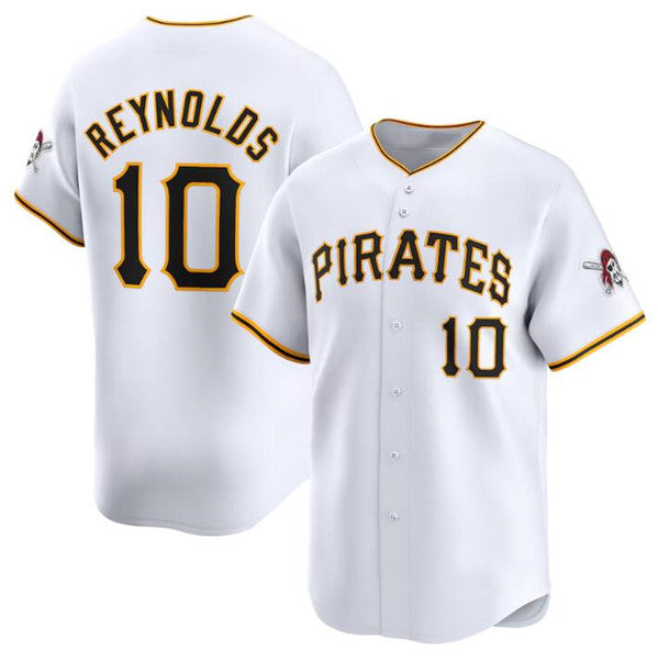 Pittsburgh Pirates #10 Bryan Reynolds White Jereymy Home Limited Stitched Jersey