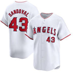 Los Angeles Angels #43 Patrick Sandoval White Jereymy Home Limited Stitched Jersey