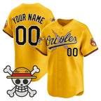 Custom Baltimore Orioles x One Piece Gold Jereymy Vapor Premier Limited Jersey - Stitched