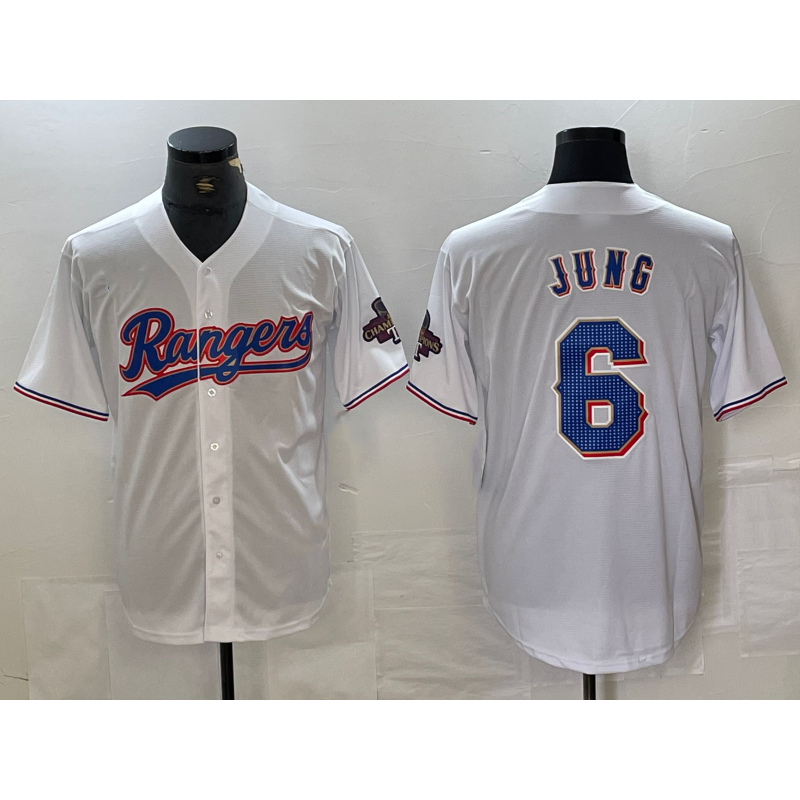 Texas Rangers #6 Josh Jung White Jereymy 2023 World Series Champions Cool Base Jersey