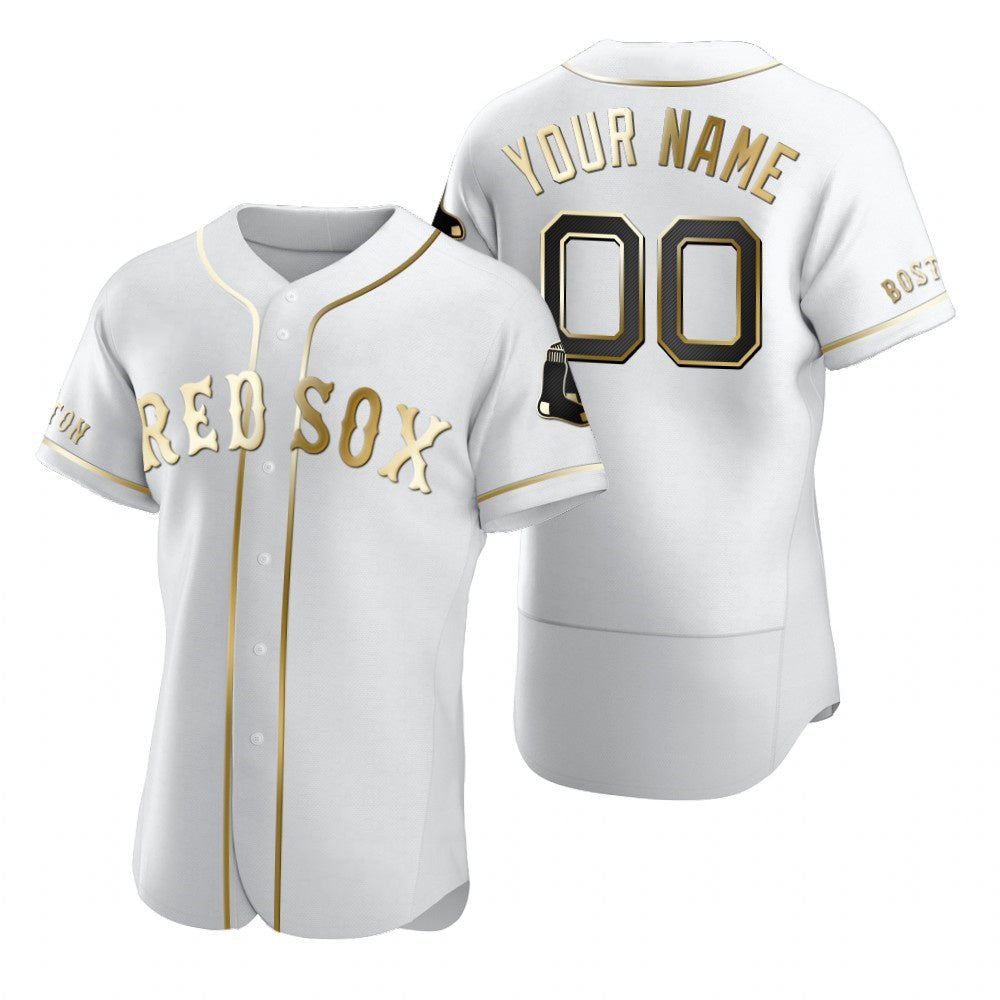 Custom Boston Red Sox White Jereymy Stitched Flex Base Edition Jersey