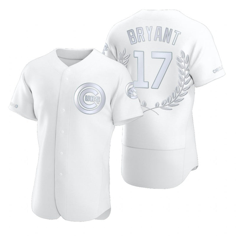 Chicago Cubs #17 Kris Bryant White Black Jereymy Flexbase Fashion Jersey